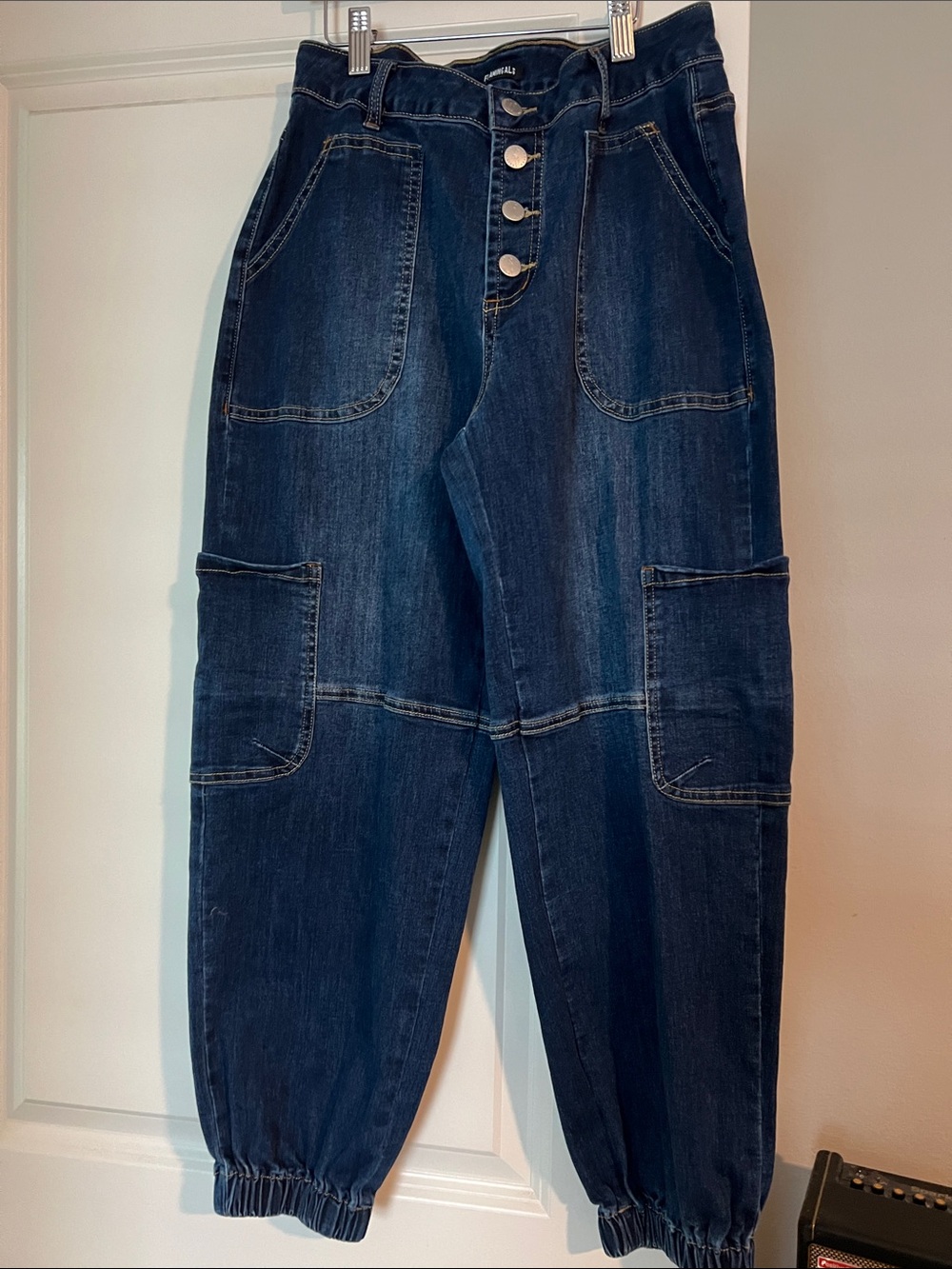 Flamingals - Dark Wash Cargo Jogger Jeans